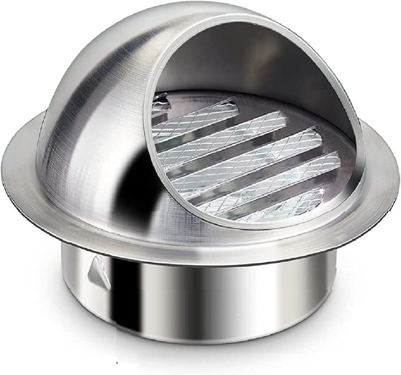 Allvent 4 Inch Wall Vent Cover Stainless Steel Round Exhaust Grille Ventilation Outlet Wall Air Vent Dryer Hood External Extractor - Image 1